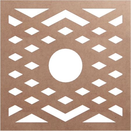 Ekena Millwork Chevron Wood Fretwork Pierced Ceiling Medallion, Wood (Paint Grade), 34"OD x 8 3/4"ID x 3/8"T CMWP34X34X0375CHMF